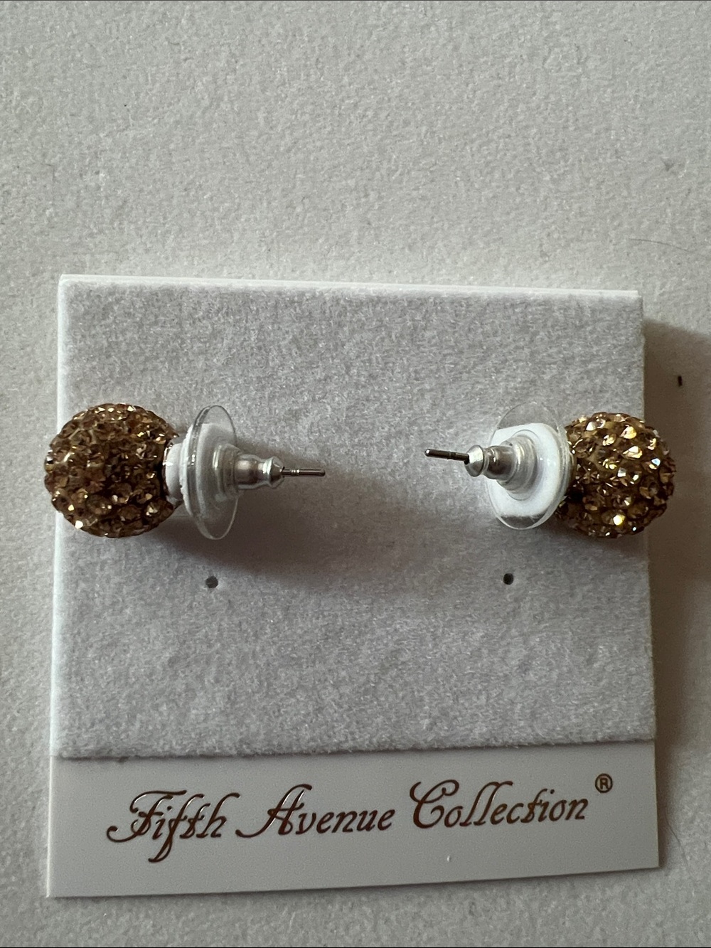 Fifth Avenue Collection Gold Crystal Stud Earrings